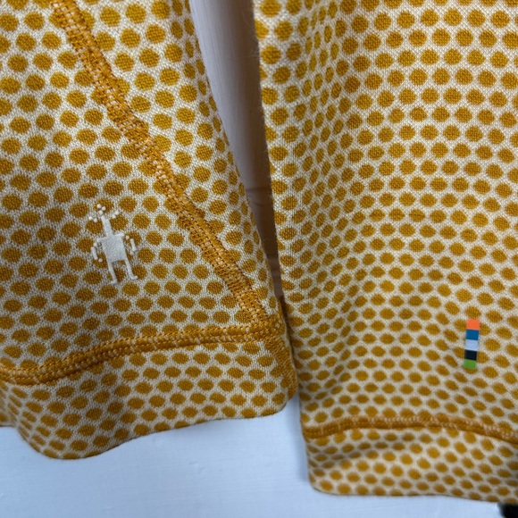 Smartwool Classic Thermal Zip Neck Base Layer Top In Honey Gold Dot W2215 Sz M - Picture 4 of 10